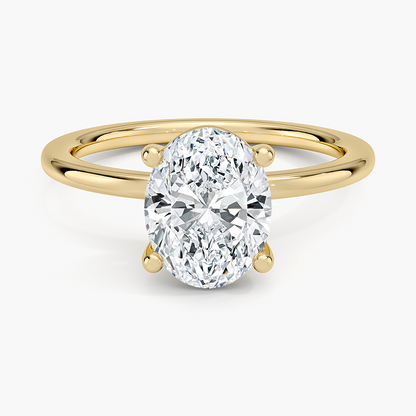 Perfect Fit 1.4mm Solitaire Ring - Oval Center Stone