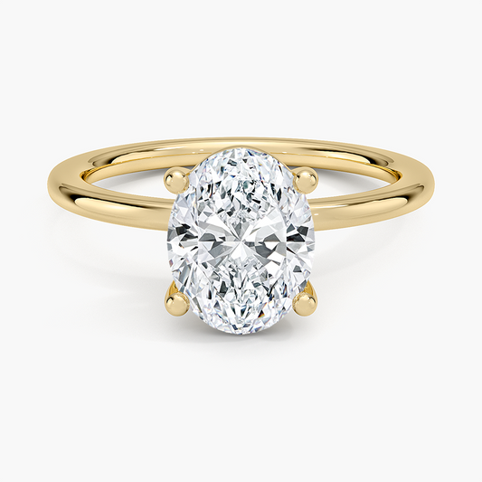Perfect Fit 1.4mm Solitaire Ring - Oval Center Stone