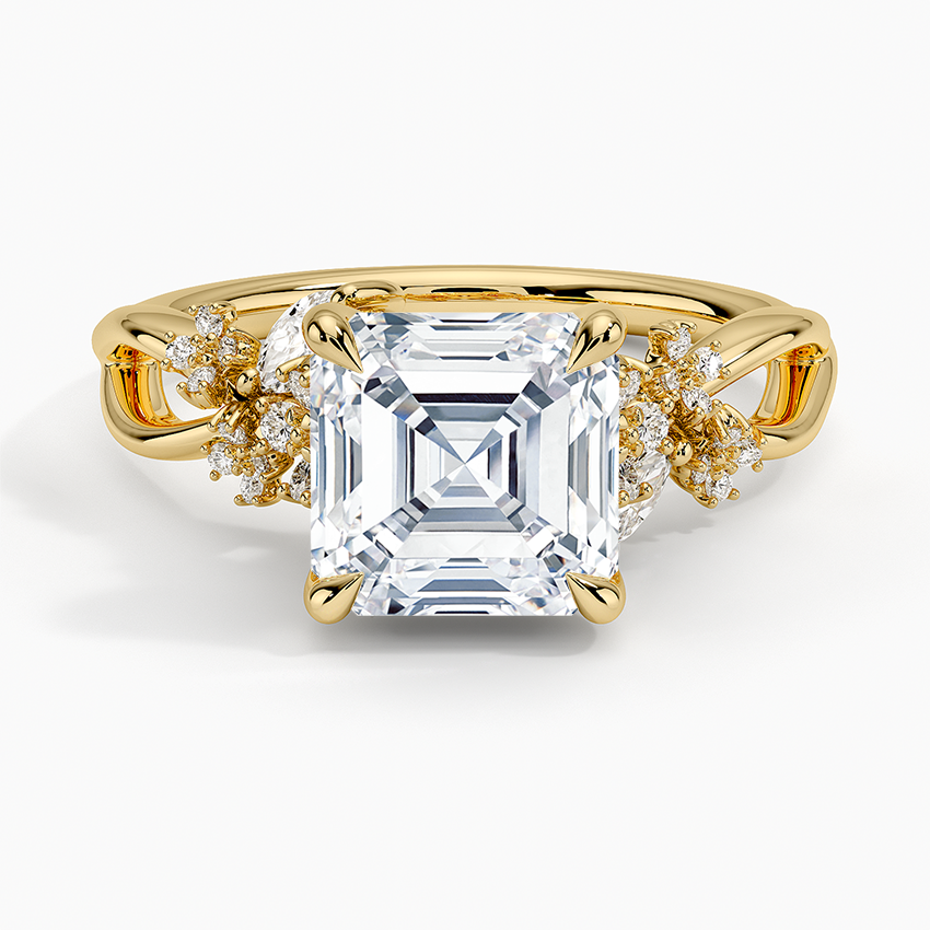 Summer Blossom Diamond Ring (1/4 ct. tw.) - Asscher Cut Center Stone