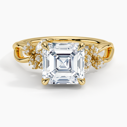 Summer Blossom Diamond Ring (1/4 ct. tw.) - Asscher Cut Center Stone