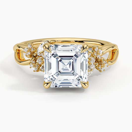 Summer Blossom Diamond Ring (1/4 ct. tw.) - Asscher Cut Center Stone