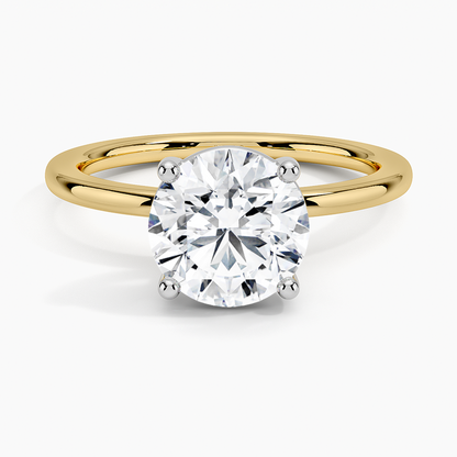 Platinum Mixed Metal Perfect Fit Solitaire Ring - Round Center Stone