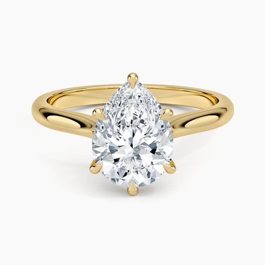 Dawn 2mm Diamond Ring - Pear Center Stone