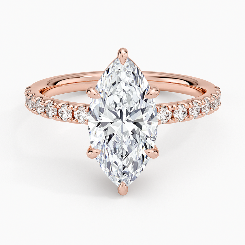Dara Low-Profile Diamond Ring - Marquise Center Stone