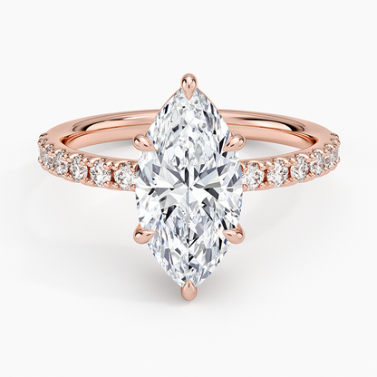 Dara Low-Profile Diamond Ring - Marquise Center Stone