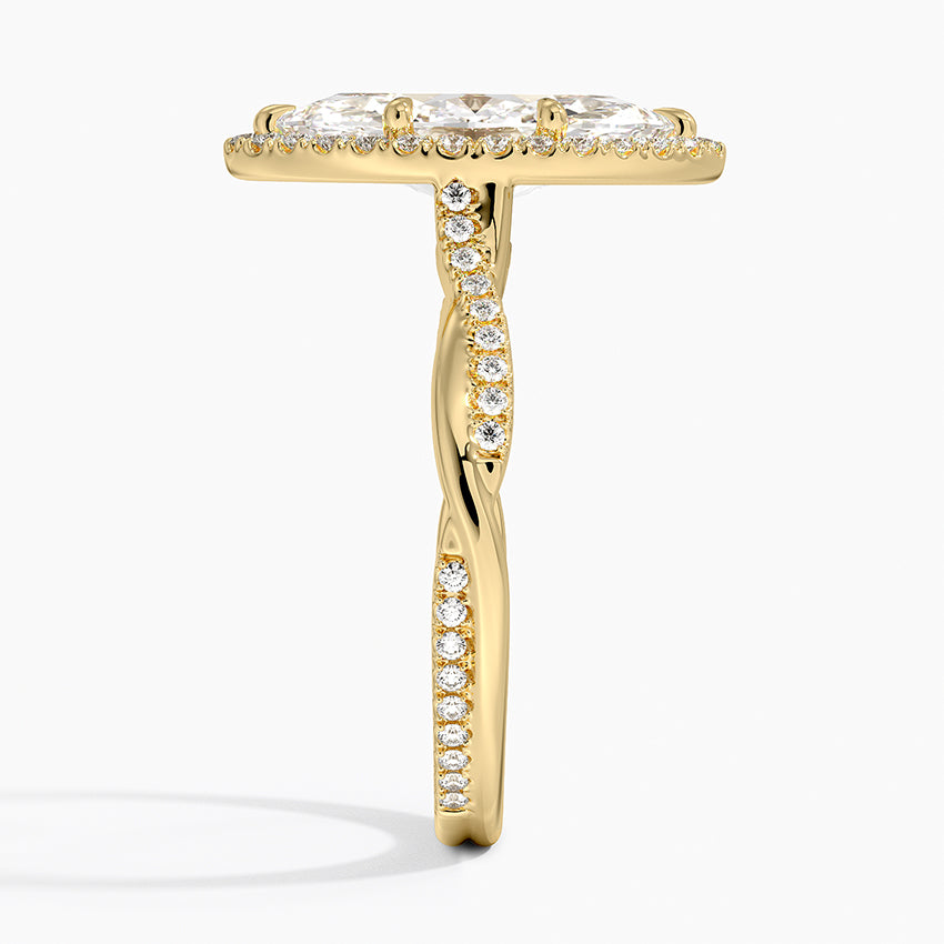 Petite Twisted Vine Halo Diamond Ring (1/4 ct. tw.) - Marquise Center Stone