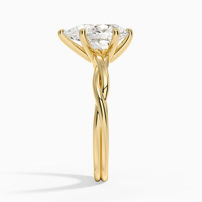 Twisted Vine Solitaire Ring - Pear Center Stone