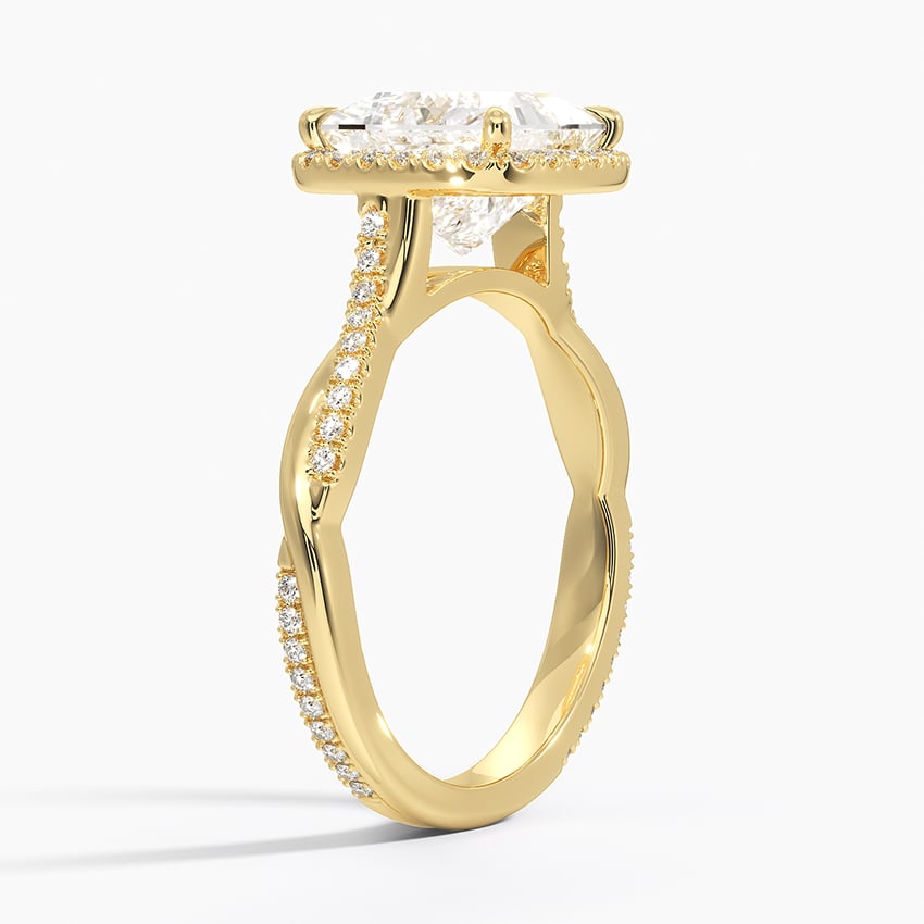 Petite Twisted Vine Halo Diamond Ring (1/4 ct. tw.) - Princess Cut Center Stone