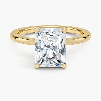 Perfect Fit 1.4mm Solitaire Ring - Radiant Cut Center Stone