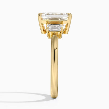 Rhiannon Emerald Cut Three Stone Diamond Ring (1/2 ct. tw.) - Emerald Cut Center Stone
