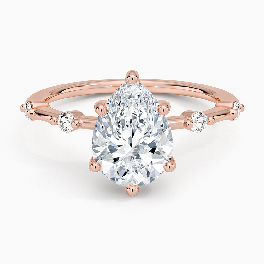 Aimee Hidden Halo Diamond Ring - Pear Center Stone