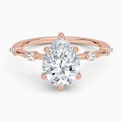 Aimee Hidden Halo Diamond Ring - Pear Center Stone