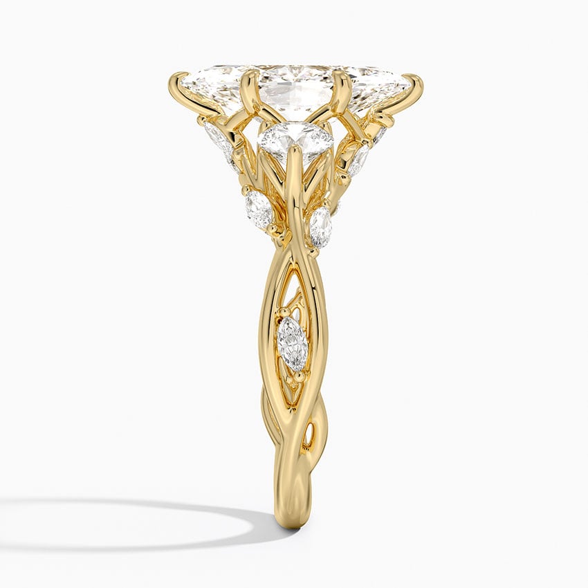 Secret Garden Three Stone Diamond Ring (3/4 ct. tw.) - Marquise Center Stone