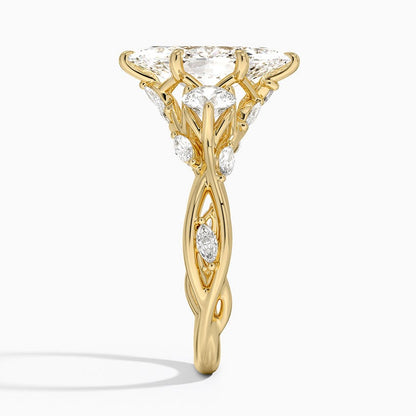 Secret Garden Three Stone Diamond Ring (3/4 ct. tw.) - Marquise Center Stone