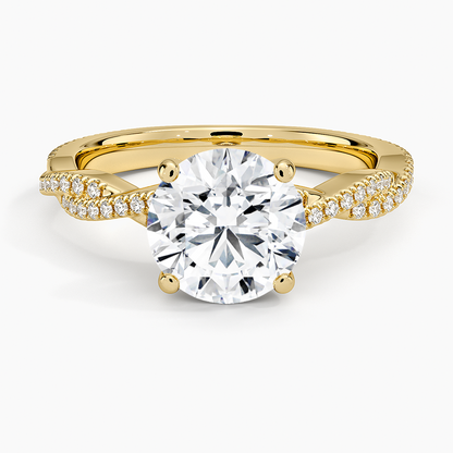 Petite Luxe Twisted Vine Diamond Ring (1/4 ct. tw.) - Round Center Stone