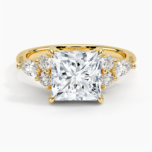 Luxe Nadia Diamond Ring - Princess Cut Center Stone