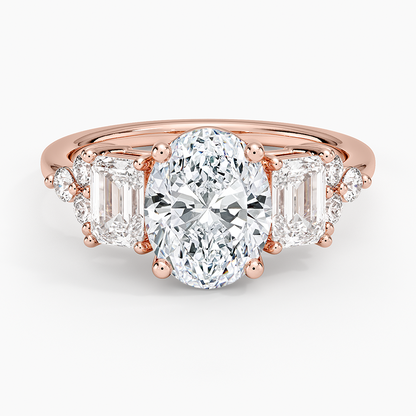Sabine Cluster Diamond Ring (1 ct. tw.) - Oval Center Stone