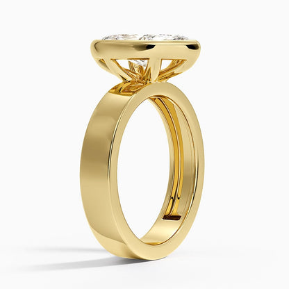 Peyton Bezel Diamond Solitaire Ring - Marquise Center Stone
