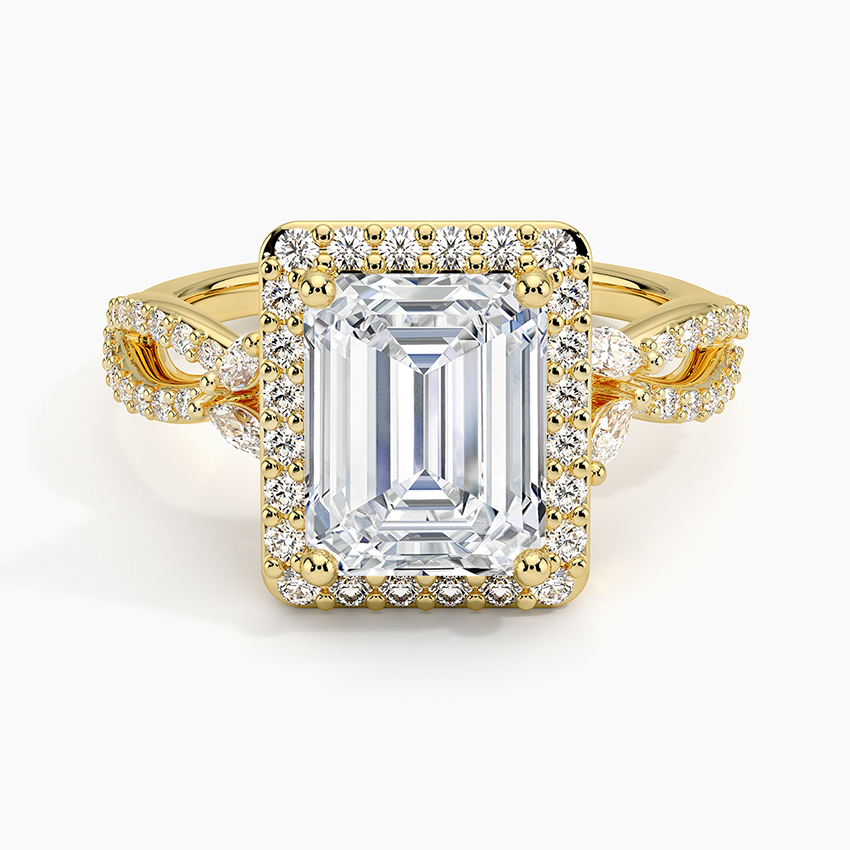 Luxe Willow Halo Diamond Ring (2/5 ct. tw.) - Emerald Cut Center Stone