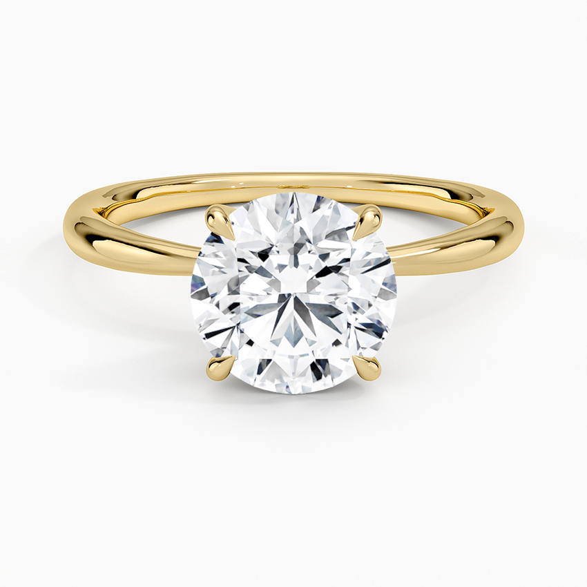 Freesia 2mm Solitaire Ring - Round Center Stone