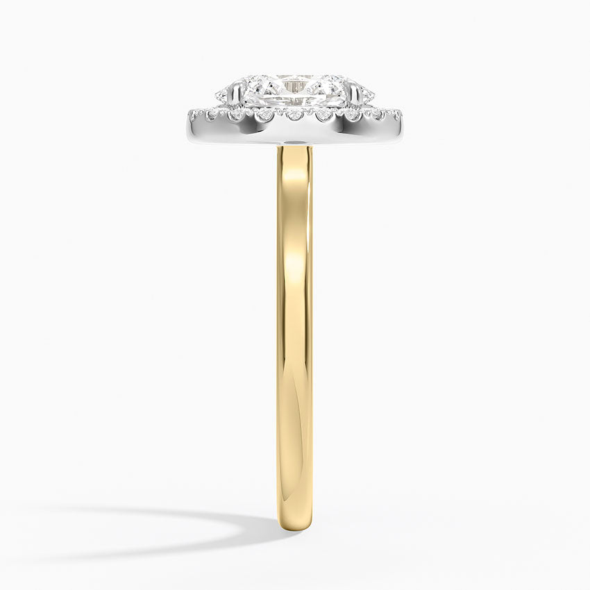 Platinum Mixed Metal Julia Halo Diamond Ring (1/5 ct. tw.) - Oval Center Stone