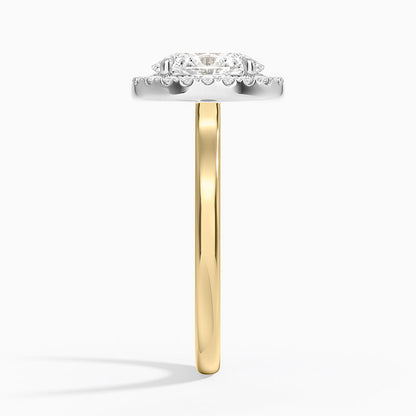 Platinum Mixed Metal Julia Halo Diamond Ring (1/5 ct. tw.) - Oval Center Stone
