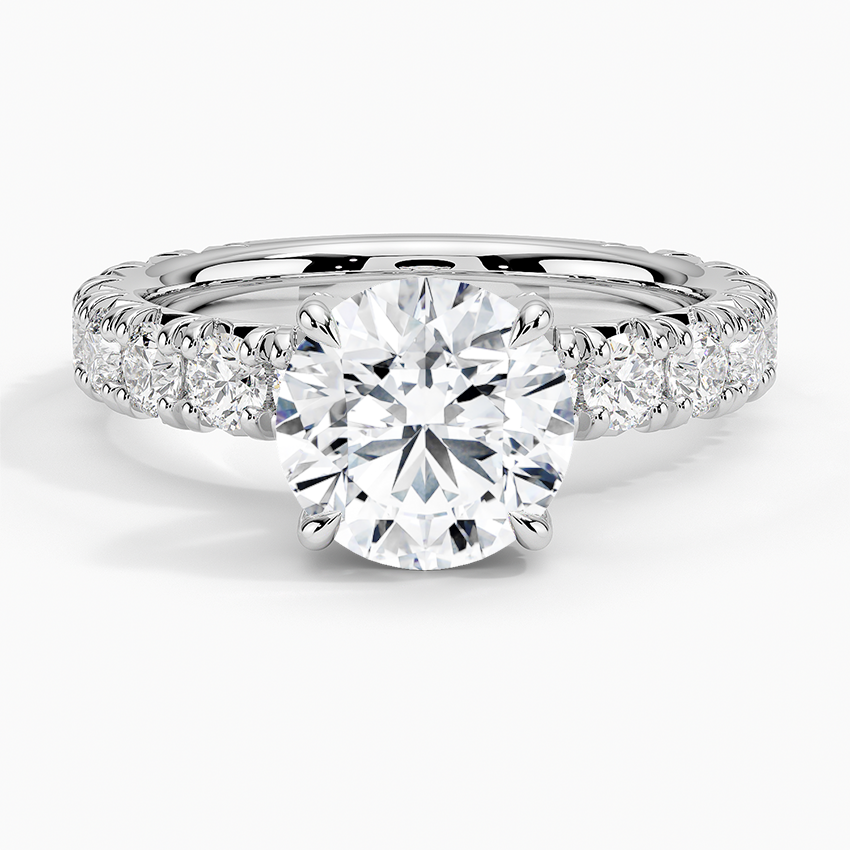 Ellora Three-Quarter Coverage Diamond Ring - Round Center Stone