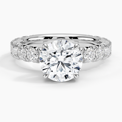 Ellora Three-Quarter Coverage Diamond Ring - Round Center Stone