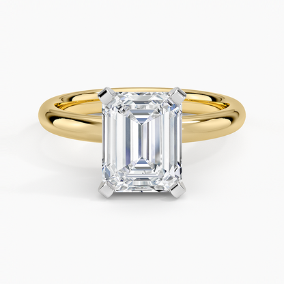 Comfort Fit 2.5mm Ring - Emerald Cut Center Stone