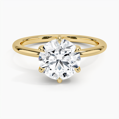 Fairmined 1.5mm Six-Prong Solitaire Ring - Round Center Stone