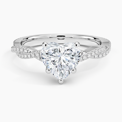 Petite Luxe Twisted Vine Diamond Ring (1/4 ct. tw.) - Heart Center Stone