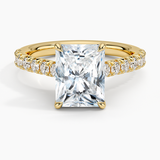 Sienna Half Coverage Hidden Accents Diamond Ring (1/2 ct. tw.) - Radiant Cut Center Stone