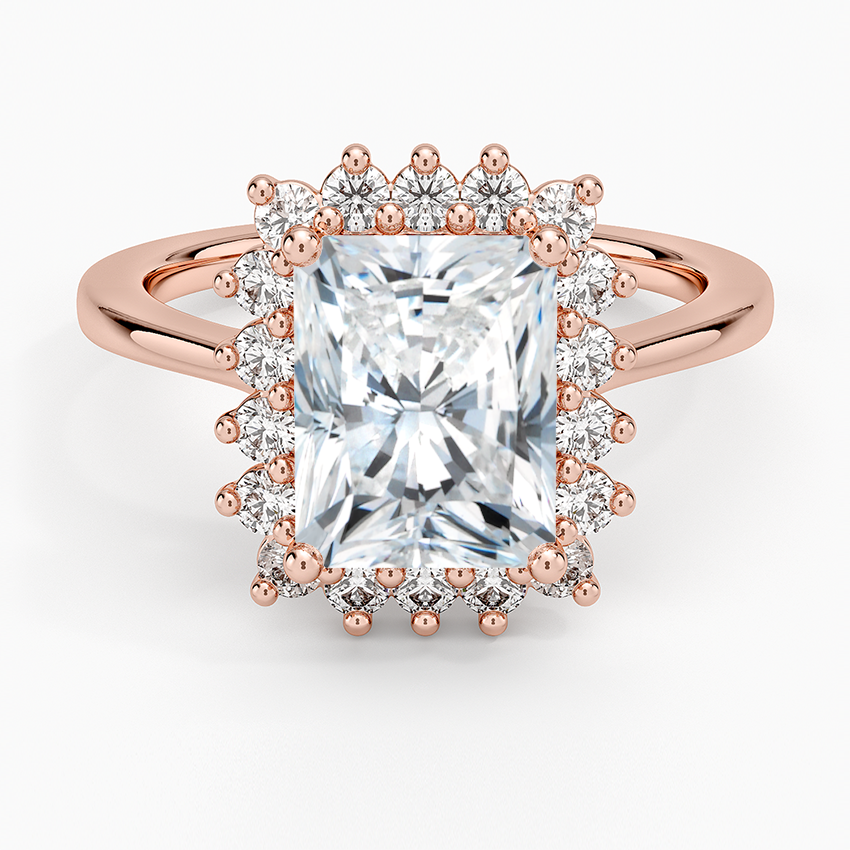 Sunburst Halo Diamond Ring (1/4 ct. tw.) - Radiant Cut Center Stone