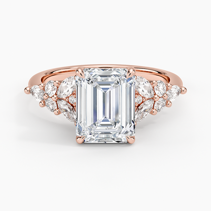 Nadia Taper Diamond Ring - Emerald Cut Center Stone