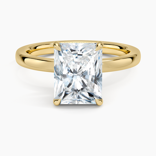 Audrey Perfect Fit Hidden Halo 2mm Diamond Ring - Radiant Cut Center Stone