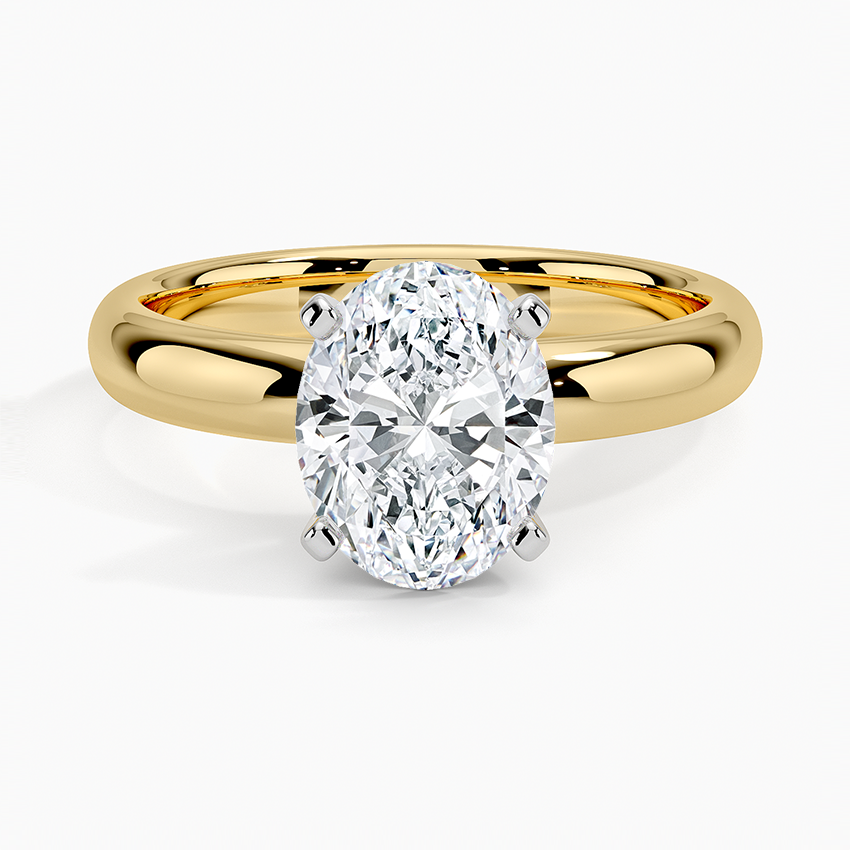 Comfort Fit 3mm Ring - Oval Cut Center Stone