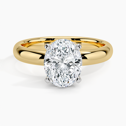 Comfort Fit 3mm Ring - Oval Cut Center Stone
