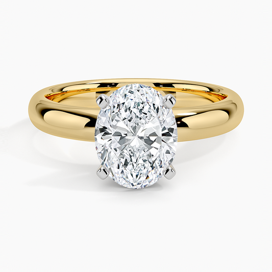 Comfort Fit 3mm Ring - Oval Cut Center Stone