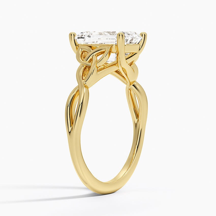 Celtic Love Knot Ring - Emerald Cut Center Stone