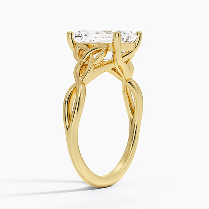 Celtic Love Knot Ring - Emerald Cut Center Stone