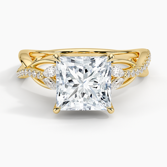 Garland Diamond Ring - Princess Cut Center Stone