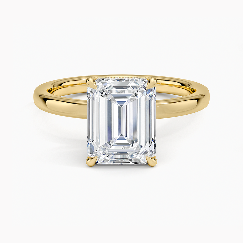 Lumiere 2mm Diamond Ring (1/8 ct. tw.) - Emerald Cut Center Stone