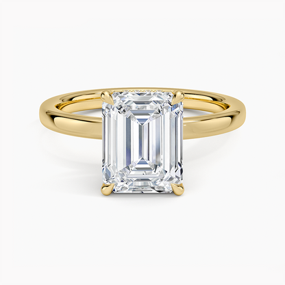 Lumiere 2mm Diamond Ring (1/8 ct. tw.) - Emerald Cut Center Stone
