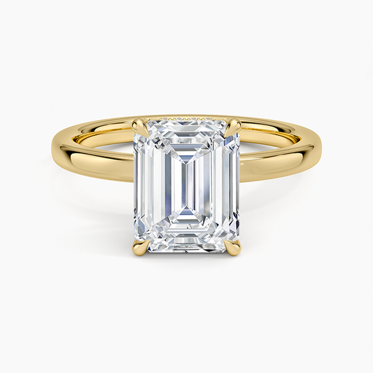Lumiere 2mm Diamond Ring (1/8 ct. tw.) - Emerald Cut Center Stone