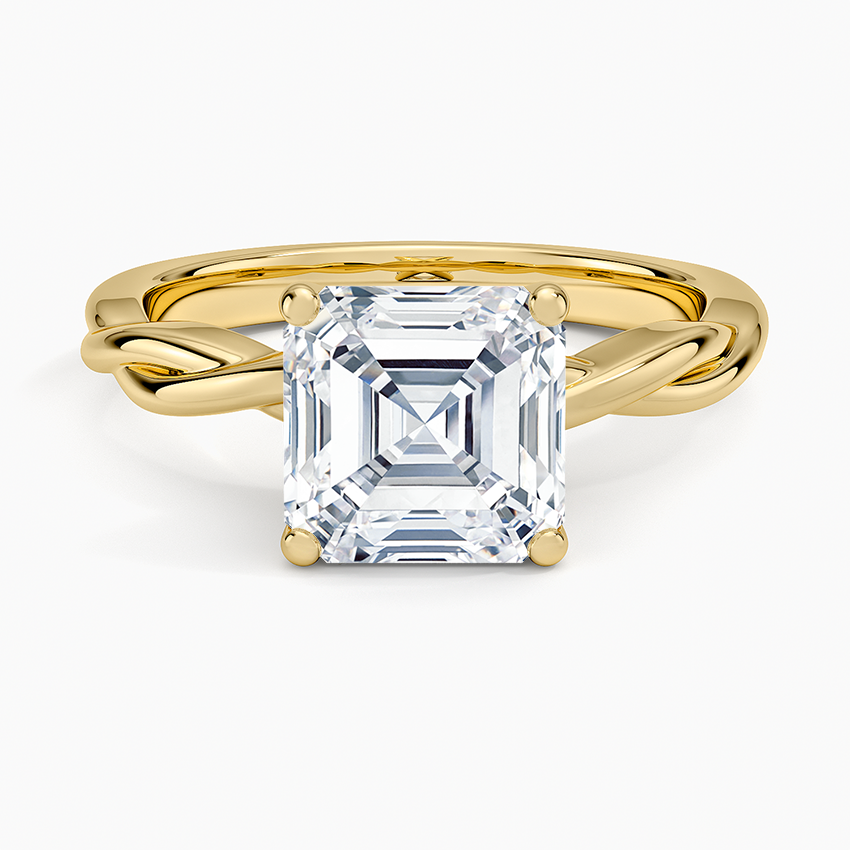 Twisted Vine Solitaire Ring - Asscher Cut Center Stone