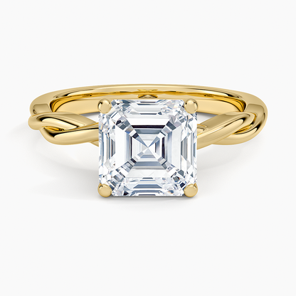 Twisted Vine Solitaire Ring - Asscher Cut Center Stone