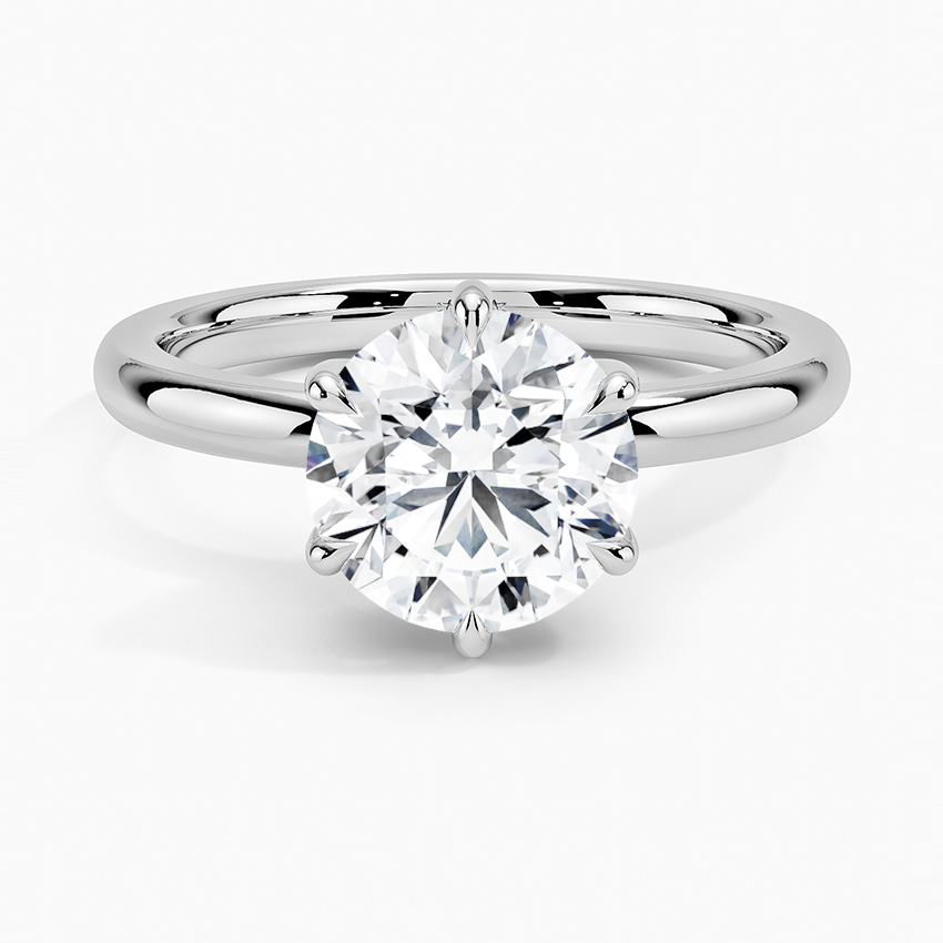 Fairmined 2mm Six-Prong Solitaire Ring - Round Center Stone