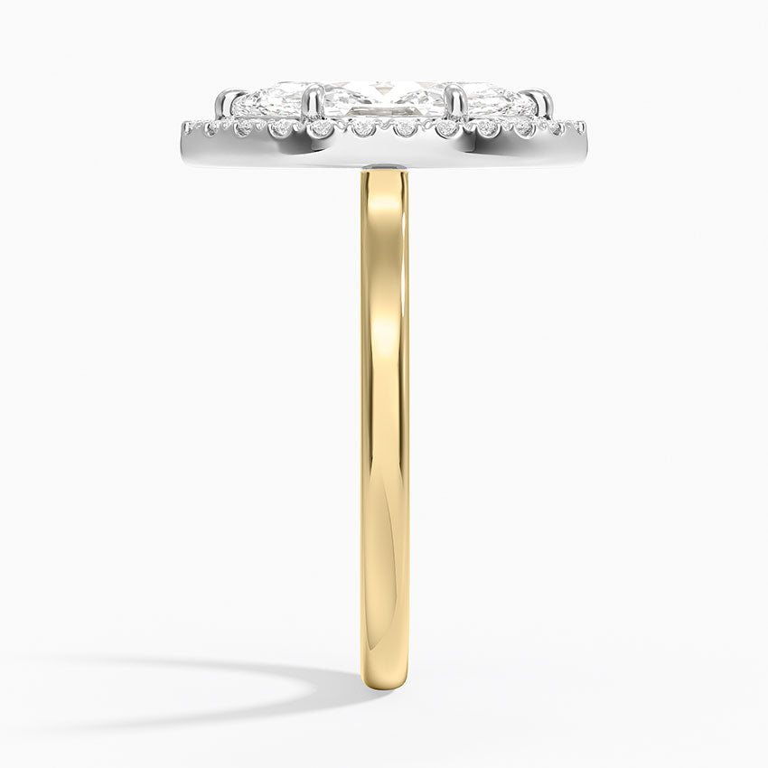 Platinum Mixed Metal Julia Halo Diamond Ring (1/5 ct. tw.) - Marquise Center Stone