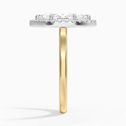 Platinum Mixed Metal Julia Halo Diamond Ring (1/5 ct. tw.) - Marquise Center Stone