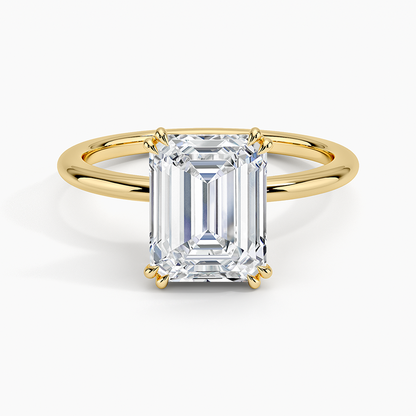 Aveline Solitaire Ring - Emerald Cut Center Stone